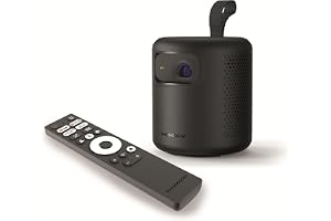 Thomson Vega PG35B Bärbar Smart LED-projektor, Full HD 1080p, Google TV, 350 ANSI, Autofokus, Keystone, HDR10, Dolby Digital+, WiFi, Bluetooth, Batteri - Hårt fodral ingår