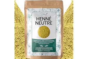 VIRHEA Henné Neutre 500 g (Incolore), Cheveux Brillants et Forts, Anti-Poux et Antipelliculaire, Masque et Gommage pour Corps et Visage, 100% Naturel