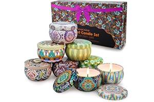 Yinuo Mirror Candele Profumate Set 8 Fragranze Candele Bruciare per 12-15 Ore Candela Profumata Set alla Soia Naturale per Anniversario Natale San Valentino Festa della Mamma Decorazione