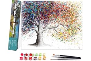 Bougimal Peinture par Numero Adulte Arbre, Décoration Intérieure Maison sans Cadre 40x50cm