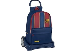 Safta 612029860 Mochila con carro ruedas Evolution, Trolley FC Barcelona