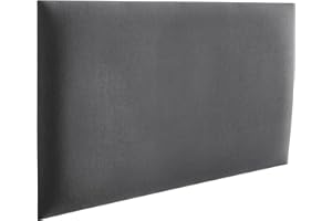RAVIO Padded Wall Panels, 3D Wall Cladding with Foam, Wall Cushion as Headboard for Bed, Wall Decoration for Bedroom, Children's Room, Office, Hallway, (Dark Grey, 40 x 30 cm)