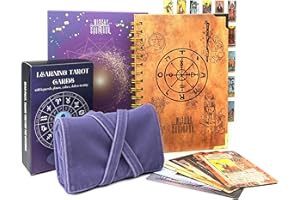 Witchy Cauldron Tarot Learning Set for Beginners: Learning Cards for Beginners, Satin Deck Holder and Journal for with Raider Waite (Lavender)
