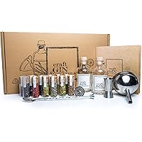 Craft Gin & Cocktails Set/Gin zum Selbermachen / 12 Hochwertige Botanicals + Cocktailset + Rezeptbuch in schöner…