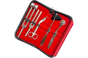 INNOTECH INSTRUMENTS Innotech Jeu de 5 outils de diagnostic réflexe et neurologie avec roue nerveuse, marteau à réflexe, ciseaux à bandages et fourche d'accordage 512 Hz et 128 Hz (kit réflexe)