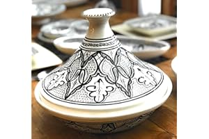 FUNKY GLOBAL Large, Beautiful Tagine in A Tunisian Rainbow, Red, Autumn Or Blue Chrysanthemum Designs. Hand Made & Hand Painted. Moroccan Style (Tunisian Autumn)