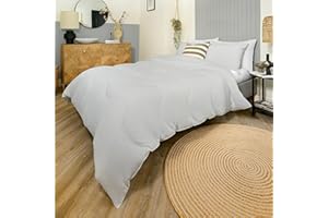 Night Lark - Coverless Duvet - 10.5 Tog - Double - Seersucker Collection - Luxury Bedding - Hypoallergenic - Machine Washable - Nordic Mist Grey