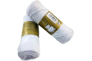 MORILLAS ▷ Pack de Zepelines de Algodón perlé 100% egipcio mercerizado para DIY y tejer a mano labores de ganchillo o punto con un acabado elegante. (2 unidades Perlé N5, Blanco)