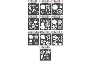 Plantillas de flores hawaianas CrafTreat para pintar sobre madera, pared, azulejos, lona, papel, tela y piso, plantillas reutilizables para manualidades y manualidades