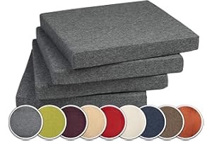 sunnypillow Set di 4 Cuscini per Sedia con Nastri - 40 x 40 cm - Comodi Cuscini da 5 cm di Spessore, per Sedie/Panche in Casa e in Giardino - Seduta Per uso Interno ed Esterno - Antracite