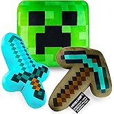 Minecraft Plush Funny Pack of 3 Toy Small Stuffed Animals for Children and Teens Decorative Pillow Accessories Gamer