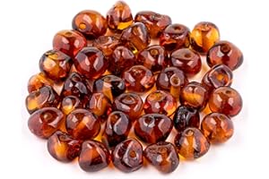 Bernstein Perlen im Barock-Stil - Poliert und Roh 100% Naturliche Baltischen Harz Stein 5–6 mm Lose mit Locher Mehrere Farben – Amber Culture
