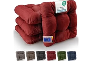 Beautissu 4X Cojines de Silla Premium 35x35 cm - Cojines Interior y Exterior Acolchado de Espuma Resistente de 8 cm de Grosor, Made in EU - Rojo - HighLux SK
