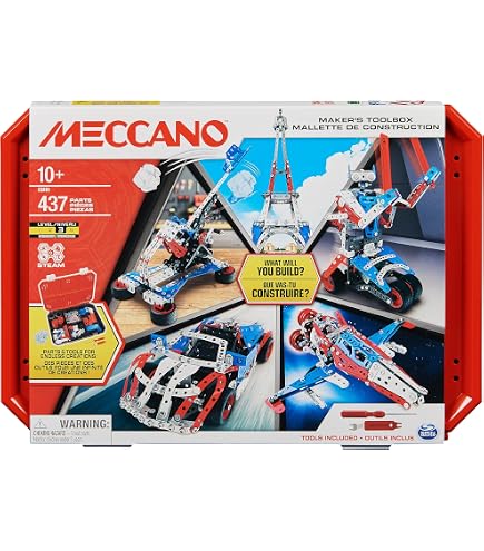Meccano Set Costruzioni Motocicletta – 174 Pezzi In Metallo, 5 Modelli, Sospensioni Funzionanti E Gomme Reali