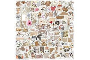 liuchanghe 120 PCS Stickers Vintage Imperméables, Autocollants Scrapbooking, Autocollant Aesthetic pour les Ordinateur portable,guitare, bouteille d'eau, téléphone portable etc