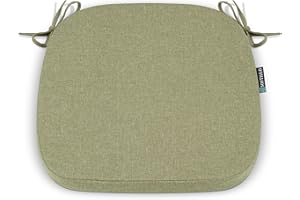 SOFTILLO Comfortable Chair Cushion With Ties - 42x40x5cm - Indoors/Outdoors Seat Pads Cushion Pad - For Dining, Living Room, Garden, Patio, Office Chairs – Thick Portugal Fabric – (Pistachio, Pack of 1)