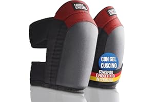LAUTER SCHUTZ LauterSchutz® Ginocchiera professionale in gel per lavorare per strati di pavimento con rivestimento antiscivolo e comoda doppia chiusura, per artigiani e fai-da-te (Rosso - Nuova versione)