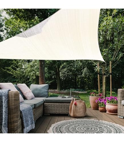 HAIKUS Rechthoekig schaduwdoek, 3 x 5 m, ademend HDPE-schaduwzeil (185 g/m²), rechthoekig schaduwnet, 5 x 3 m, met uv-bescherming voor terras, tuin, terras, buiten, 3 x 5 m, wit