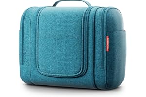 VANLINDSON Neceser XXL para Viaje [9 litros de Espacio, Diseño 2025] - Neceser Mujer y Hombre Colgante, Bolsa de Aseo Ideal para Maquillaje y Organización (Turquesa)