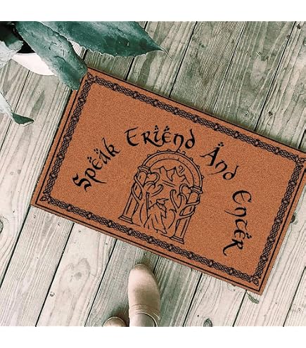 Fußmatte 'Speak Friend And Enter' – Herr Der Ringe Motiv, 76,2 X 43,2 Cm, Kokosfaser, Rutschfeste Unterseite