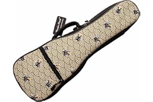 MUSIC FIRST Vintage Style Cotton Ukulele Case with Lucky Cat (Maneki Neko) WSDM051FortuneCat521 Cats Fortune, Fit for 21 inch Soprano Ukulele