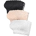 Women's Full Floral Lace Tube Bra Top Strapless Seamless Stretchy Bandeau, Lace Chest Wrap