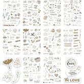 colortouch D&uuml;ğ&uuml;n Sticker Seti, 325 Adet &Ccedil;ıkartma, Misafir, Konuk Defteri veya Fotoğraf Album&uuml; i&ccedil;in Sevgi Dolu Vintage Love Te