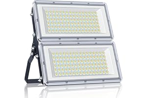 TASINUO Focos LED Exterior 200W, IP67 Impermeable 2 en 1 Foco Exterior LED, 20000LM 7000K Blanco Frío Lampara LED Exterior, Luces LED Exterior para Jardin, Terraza, Garaje, Hotel, Fábrica, Estadio