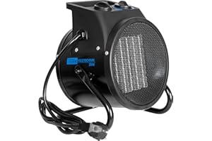 Güde Elektroheizer GEH 3000 P (3000 W Heizleistung, 2 Heizstufen (2000/3000 W) + Ventilatorfunktion, 238 m³/h max. Gebläseleistung, PTC-Keramik Heizelement, stufenloser Thermostat, Überhitzungsschutz)