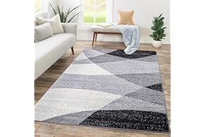 ‎PACO HOME Paco Home Dywan Do Salonu Krótkie W³osie Streszczenie Geometryczna Wzór W Fale, Rozmiar:120x170 cm, Kolor: Szary 2