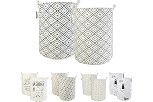 LessMo 2PCS 19,7" Paniers à Linge, Paniers à Linge Pliable Grand Bac de Rangement en Tissu Corbeille à Linge pour Organiser Chambre d'enfants, Jouets, Vêtement (Diamant, Épaissie 19 "/ Large)