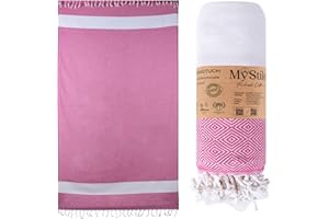 ‎MYSTILO MyStilo Strandtuch Saunahandtuch XXL - Dickes, Weiches Badetuch 100x200cm, Schnelltrocknend - Premium Hamamtuch mit Diamantmuster für Männer, Frauen (Fuchsia)