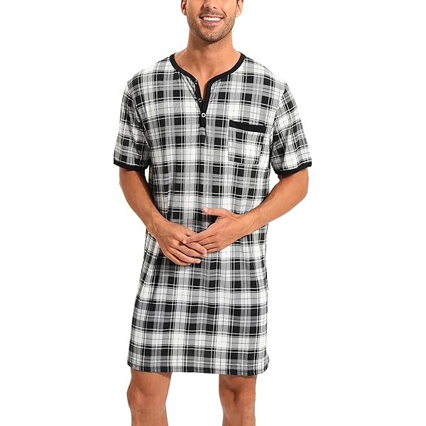 Pigiama Uomo Maniche Corte In Cotone 90% - Henley Con Bottoni, Primavera/Autunno - Foto 5