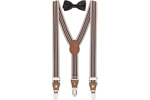 BomGuard Bretelle bambini ragazzo bimbo + papillon set, ca 1-8 anni