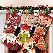Personalized Christmas Stockings - Custom Names, 3D Reindeer/Snowman/Santa Designs, 18" Large Size 1 thumbnail image