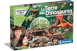 Clementoni | La Terre des Dinosaures pour Enfant 8 Ans+ | Coffret Terrarium Jurassique | Activité Scientifique et Créative | Figurines Dinosaures | Jeu Éducatif à Expérimenter