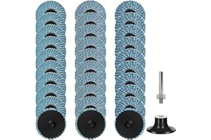 Shineboc 31pcs Disco de Láminas, 2 '' Disco Abrasivo de Láminas para Amoladora para Acero Inoxidable, Metal/Acero y Madera Grano 40 60 80