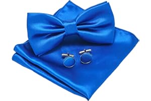 JEMYGINS Papillon Uomo Regolabile in Diversi Colori con Fazzoletto e Gemelli