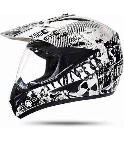 Motocross Helm 801 WAR MATT Enduro Helm Mit Visier B Ware Motocross Quad Mtb Helm