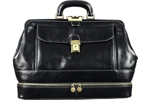 Time Resistance Full Grain Leather Doctor Bag Medical Bag Vintage Style Briefcase