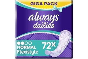 Always Dailies Flexistyle Normal Wkładki higieniczne x 72, oddychające, elastyczne i wygodne, z chłonnym wkładem