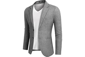 COOFANDY Anzugjacken Sakko Herren Sportlich Business Blazer Regular Fit Einfarbig 2 Knöpfe Freizeit Anzug
