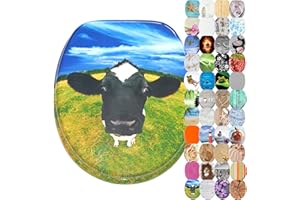 Sanilo Abattant WC, Grande sélection de lunettes de toilette, Finition de haute qualité, Charnières robustes, Fixation facile (Tete de vache)