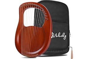 Mulucky Lyre Harfe 16 Metall Stahl Saite Knochen Sattel Mahagoni Lyre Instrument mit Tuning Schraubenschlüssel und schwarze Gig Tasche für MLH1602