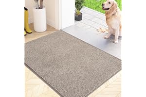 FCSDETAIL Dirt Trapper Indoor Door Mat 60 x 90 cm, Machine Washable Entrance Rug, Dog Doormat, Non-slip Inside Floor Mat for Entryway, Muddy Shoes & Paws