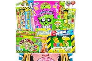 ‎CANDY & BAR Saure USA Süßigkeiten Box | Sour Candy Mix mit 20 Stück | Amerikanische Wichtelgeschenk-Naschbox mit Sour Candy Mix | Coole Geschenkidee in der Weihnachtszeit | USA Import | Candy & Bar®