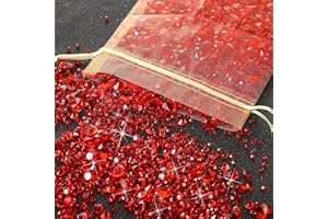 FENGCHUANG 4000 Pezzi Strass Acrilici Rossi. Ottimo per la Decorazione della Tavola, l'impostazione di Feste di Matrimonio, Il Riempimento di Vasi, Accessori Decorativi Fai-da-Te (3 Taglie)