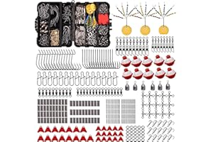 SHADDOCK 368pcs Fishing Accessories Tackle Box including Hooks, Swivels, Weights, Bobbers, Snaps, Sinker Slides, Clip Rings and Beads Fishing Gears Kit