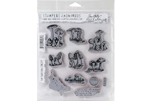 STAMPERS ANONYMOUS Tim Holtz - Stampers Anon Cling RBBR Stamp Set, Tiny Toadstools, One Size