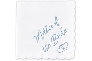 W&F GIFT Handkerchief - 12" x 12" - Something Blue for Bride on Wedding Day - Fun Gift
